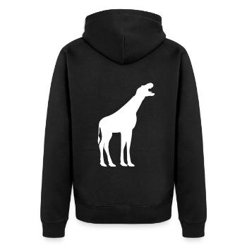 Giraffe Dinosaur Giraffe With Dino Head - Funny Gi - Unisex Premium Organic Zip Hoodie - black - Back - Nico (187cm)