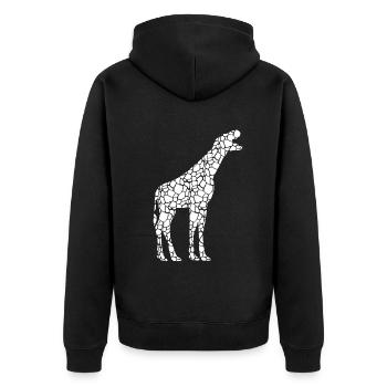 Giraffe Dino Funny Giraffe With Dinosaur Head - Fu - Unisex Premium Organic Zip Hoodie - black - Back - Nico (187cm)