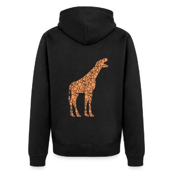 Funny Giraffe Dinosaur Giraffe With Dino Head Funn - Unisex Premium Organic Zip Hoodie - black - Back - Nico (187cm)