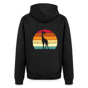 Girafe Coucher de soleil Girafe Amoureux Rétro Girafe - Veste à capuche bio Premium Unisexe - noir - Dos - Nico (187cm)