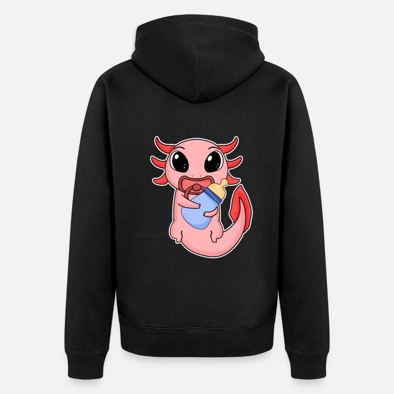 Bébé Axolotl - Veste à capuche bio Premium Unisexe - noir