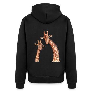 Giraffe Lover Zoo Giraffe Zoo Animal Giraffes - Unisex Premium Organic Zip Hoodie - black - Back - Nico (187cm)