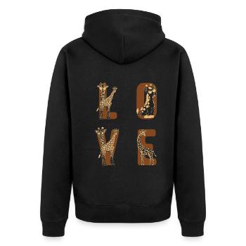 Giraffe Lover Zoo Giraffe LOVE Giraffes - Unisex Premium Organic Zip Hoodie - black - Back - Nico (187cm)