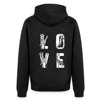 Girafe Lover Zoo Animal Girafe LOVE Girafes - Veste à capuche bio Premium Unisexe - noir - Dos - Nico (187cm)