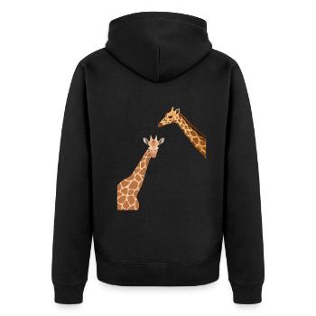Giraffe Lover Zoo Giraffes - Unisex Premium Organic Zip Hoodie - black - Back - Nico (187cm)