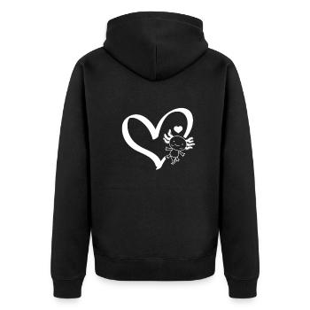 Axolotl Heart Kawaii Axolotl Lover Cute Axolotl - Unisex Premium Organic Zip Hoodie - black - Back - Nico (187cm)
