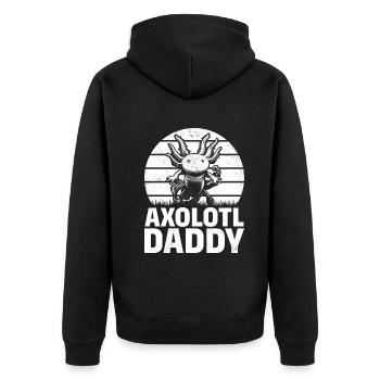 Axolotl Daddy Axolotl Kawaii Axolotl Lover - Unisex Premium Organic Zip Hoodie - black - Back - Nico (187cm)