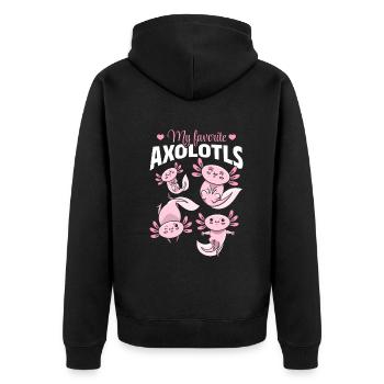Kawaii Axolotls Mignon Axolotls - Veste à capuche bio Premium Unisexe - noir - Dos - Nico (187cm)