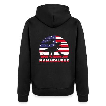 Mamasaurus avec trois enfants - American Flag Mama Di - Veste à capuche bio Premium Unisexe - noir - Dos - Nico (187cm)
