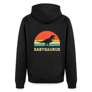 Baby Saurus Newborn Baby Dinosaur Cute Baby Dino B - Unisex Premium Bio Zip Hoodie - Schwarz - Hinten - Nico (187cm)