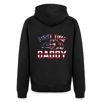 Première fois que papa drapeau américain papa pour être papa P - Veste à capuche bio Premium Unisexe - noir - Dos - Nico (187cm)