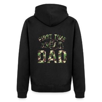 Première fois papa camouflage drapeau papa à être - Nouveau D - Veste à capuche bio Premium Unisexe - noir - Dos - Nico (187cm)