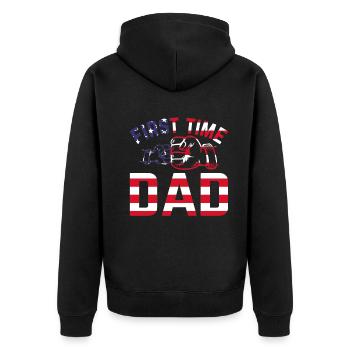 Première fois papa drapeau américain papa pour être papa Pat - Veste à capuche bio Premium Unisexe - noir - Dos - Nico (187cm)
