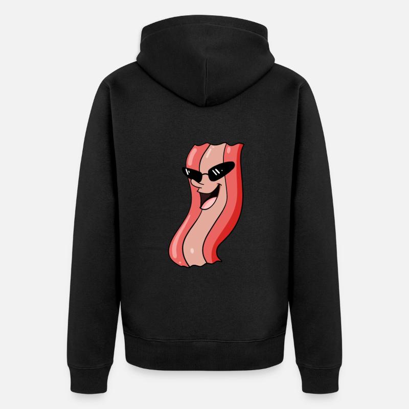 Bacon cool - Unisex Premium Organic Zip Hoodie - black