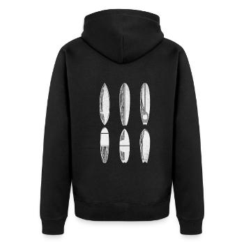 Surfboard Surfing - Water Surfer Surfing Surfboard - Unisex Premium Bio Zip Hoodie - Schwarz - Hinten - Nico (187cm)