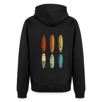 Surfing Surfboards - Water Surfer Surfboard - Unisex Premium Organic Zip Hoodie - black - Back - Nico (187cm)