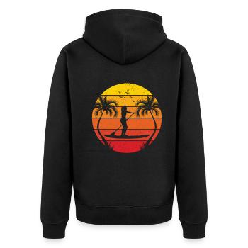 Sports nautiques SUP Girl - Coucher de soleil Stand Up Paddle Boa - Veste à capuche bio Premium Unisexe - noir - Dos - Nico (187cm)