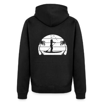 Sports nautiques Sunset SUP Girl - Stand Up Paddleboar - Veste à capuche bio Premium Unisexe - noir - Dos - Nico (187cm)