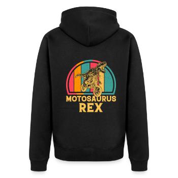 Dirt Bike Motocross Dinosaur MotoSaurus Dirtbike D - Unisex Premium Organic Zip Hoodie - black - Back - Nico (187cm)