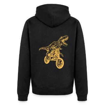 Motocross Dinosaur Dirtbike Dino - Dirt Bike Dinos - Unisex Premium Organic Zip Hoodie - black - Back - Nico (187cm)