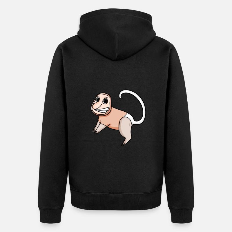 Proboscis Monkey Monkey Monkey - Unisex Premium Organic Zip Hoodie - black