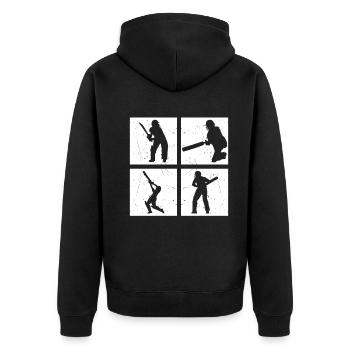 Cricket Player Cricket Silhouette Cricketing - Cri - Unisex Premium Organic Zip Hoodie - black - Back - Nico (187cm)