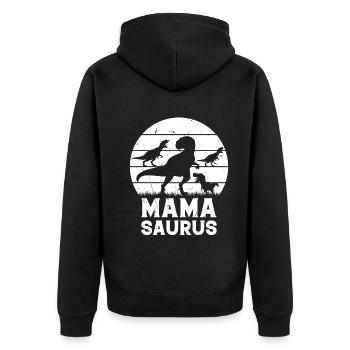 Mamasaurus Mama Dinosaur Family Mama Dino Mama Sau - Unisex Premium Organic Zip Hoodie - black - Back - Nico (187cm)