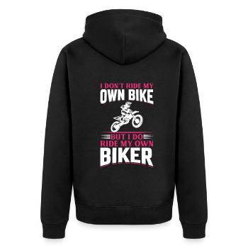 I Don't Ride My Own Bike - Motorcycle Dirtbike Bik - Unisex Premium Bio Zip Hoodie - Schwarz - Hinten - Nico (187cm)