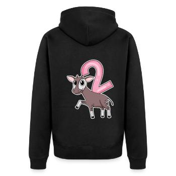Fille de 2 ans Okapi 2ème cadeau d’anniversaire - Veste à capuche bio Premium Unisexe - noir - Dos - Nico (187cm)