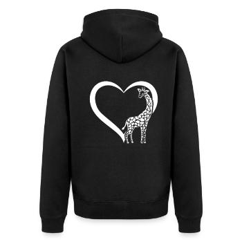 Amoureux de la girafe Mignon Girafe Coeur Girafe Coeur Gir - Veste à capuche bio Premium Unisexe - noir - Dos - Nico (187cm)