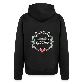 Die Braut Junggesellinnenabschied - Unisex Premium Bio Zip Hoodie - Schwarz - Hinten - Nico (187cm)