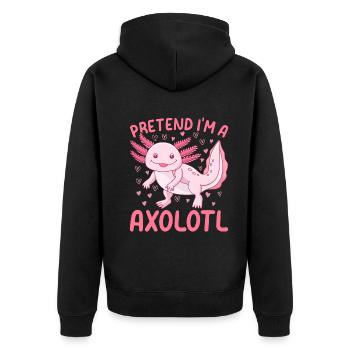 Kawaii Axolotl Lover Je prétends être un Axolotl - Veste à capuche bio Premium Unisexe - noir - Dos - Nico (187cm)