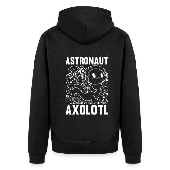 Axolotl Funny Axolotl Astronaut Axolotl - Unisex Premium Organic Zip Hoodie - black - Back - Nico (187cm)