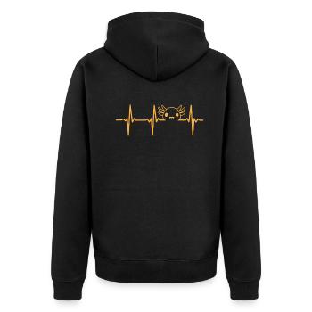 Axolotl Lover Kawaii Axolotl Cute Axolotl Heartbea - Unisex Premium Organic Zip Hoodie - black - Back - Nico (187cm)