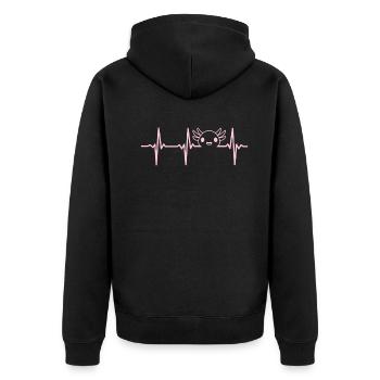 Axolotl Lover Kawaii Axolotl Heartbeat Axolotl - Unisex Premium Organic Zip Hoodie - black - Back - Nico (187cm)