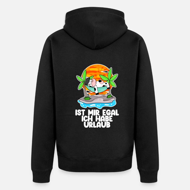 Urlaub - Unisex Premium Bio Zip Hoodie - Schwarz