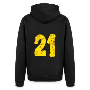 21 Jahre alt - 21. Geburtstag Geschenk - 1921 - Unisex Premium Bio Zip Hoodie - Schwarz - Hinten - Nico (187cm)