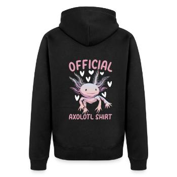 Axolotl Official Axolotl Shirt Axolotl Kawaii Axol - Unisex Premium Bio Zip Hoodie - Schwarz - Hinten - Nico (187cm)