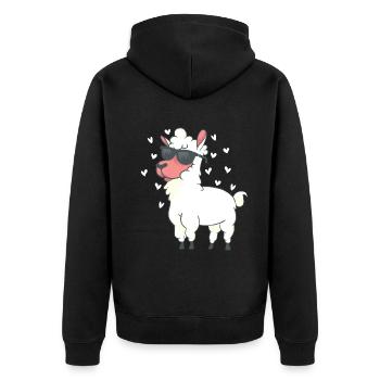 Cœurs de lama Alpaga - Alpaga Animal Llama Farmer - Veste à capuche bio Premium Unisexe - noir - Dos - Nico (187cm)