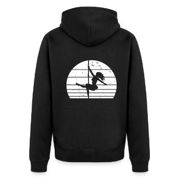 Pole Dance Silhouette Pole Dancing I Pole Dance Gi - Unisex Premium Organic Zip Hoodie - black - Back - Nico (187cm)