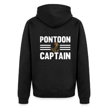 Pontoon Boat Captain with Boat Anchor - Pontoon Ca - Unisex Premium Organic Zip Hoodie - black - Back - Nico (187cm)