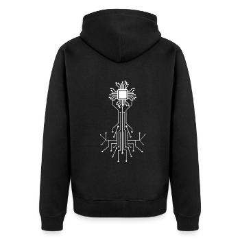 Anatomical Heart CPU Processor Computer Programmer - Unisex Premium Organic Zip Hoodie - black - Back - Nico (187cm)