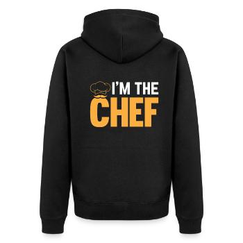 Cooking Cook Funny Cooking Chef - Je suis le chef - Veste à capuche bio Premium Unisexe - noir - Dos - Nico (187cm)