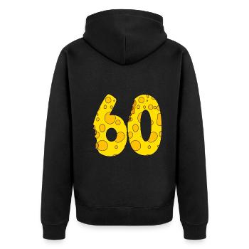 60 Jahre alt - 60. Geburtstag Geschenk - 1960 - Unisex Premium Bio Zip Hoodie - Schwarz - Hinten - Nico (187cm)