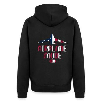Airport Pilot Passenger Plane - Airplane Mode On - Unisex Premium Bio Zip Hoodie - Schwarz - Hinten - Nico (187cm)