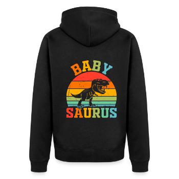 Babysaurus Nouveau-né Bébé Dinosaure Bébé Saurus Bébé - Veste à capuche bio Premium Unisexe - noir - Dos - Nico (187cm)