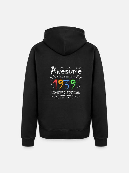 1939 - Born 1939 - Unisex Premium Organic Zip Hoodie - black