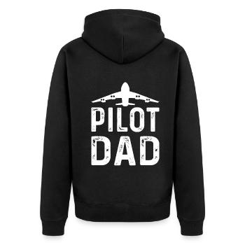 Pilot Dad - Airport Plane Pilot Airplane Pilot Dad - Veste à capuche bio Premium Unisexe - noir - Dos - Nico (187cm)