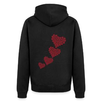 Dog Paw Hearts Dog Lover Dog Owner - Baby Dog Paws - Unisex Premium Bio Zip Hoodie - Schwarz - Hinten - Nico (187cm)