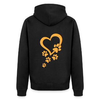 Dog Paw Heart Baby Dog Paws Heart - Dog Paw - Unisex Premium Bio Zip Hoodie - Schwarz - Hinten - Nico (187cm)